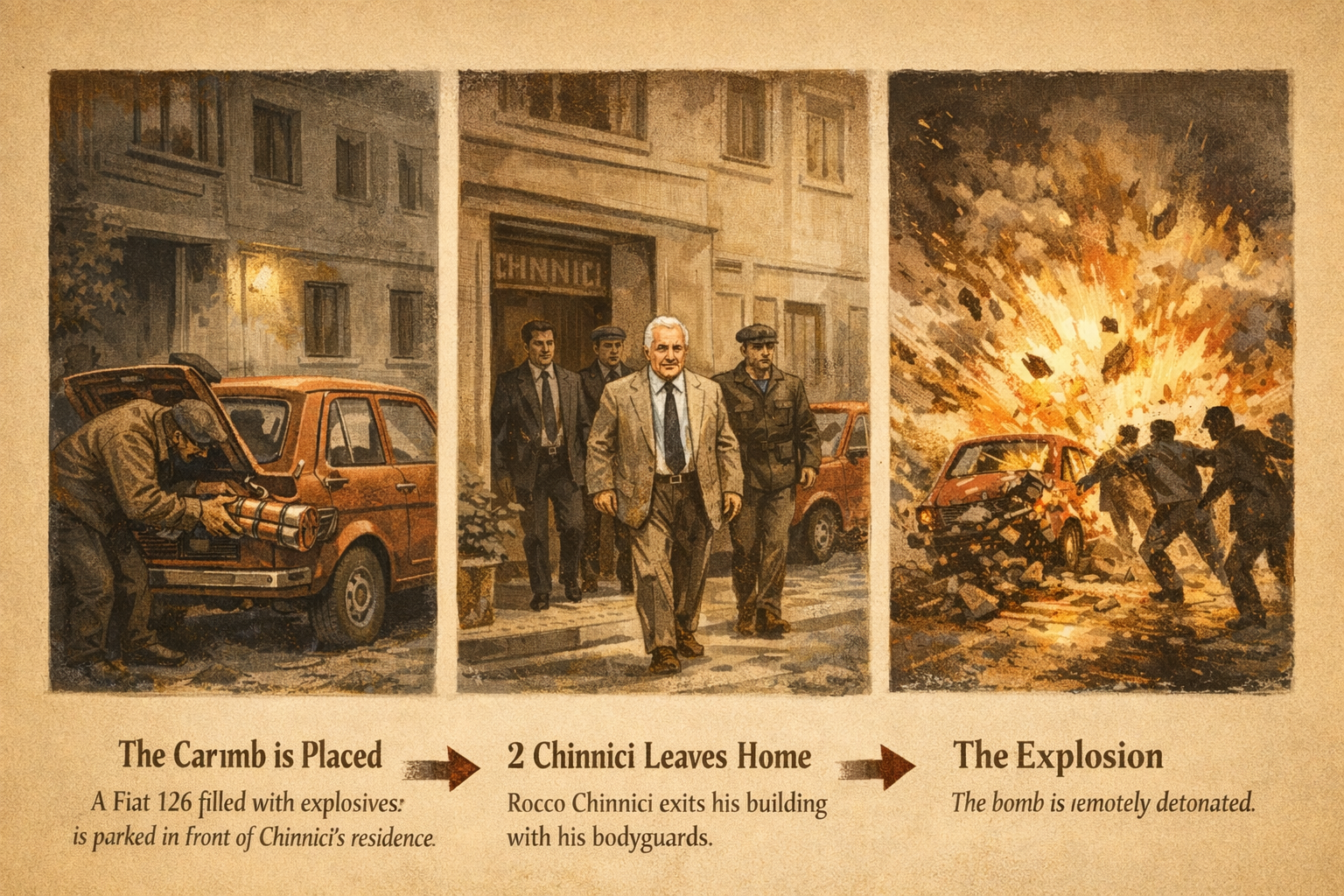 Visual reconstruction of the assassination of Rocco Chinnici